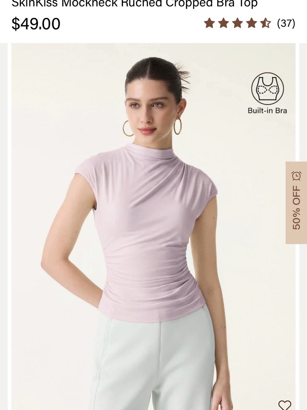 OGL Pink Mockneck Capsleeve Top